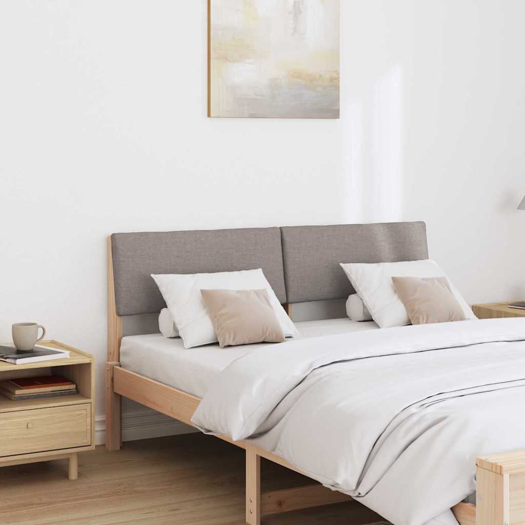 Polstret sengegavl Gråbrun 160 cm Massiv fyrretræ