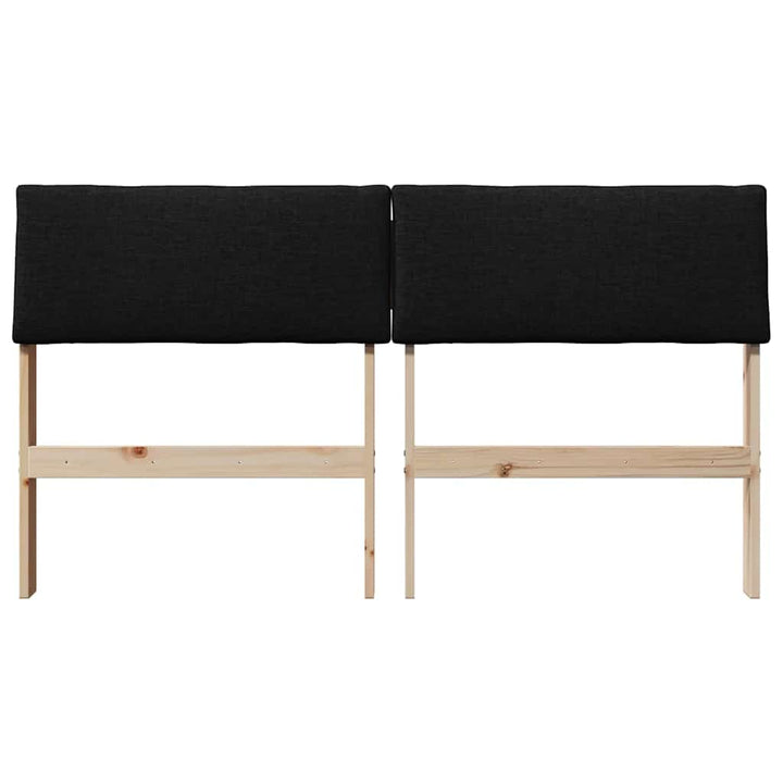 Polstret sengegavl Sort 140 cm Massiv fyrretræ