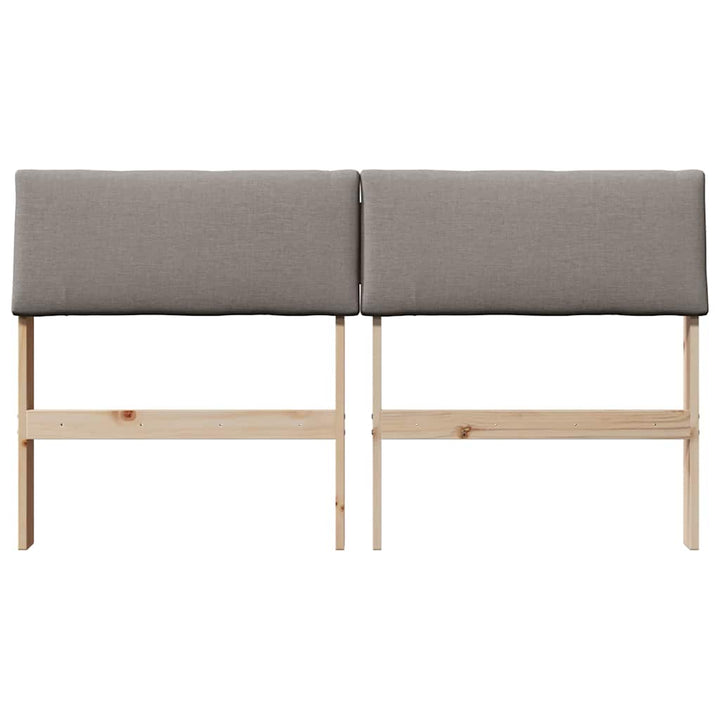 Polstret sengegavl Gråbrun 140 cm Massiv fyrretræ