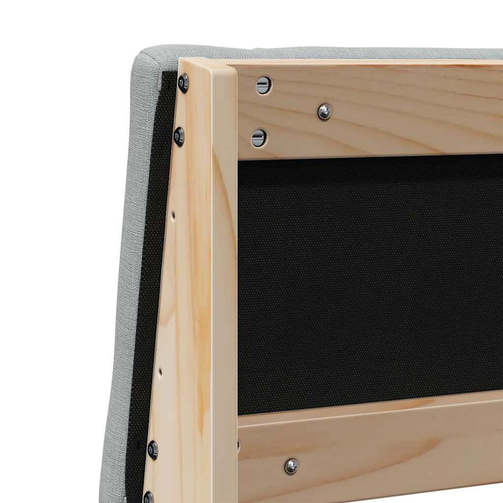 Polstret sengegavl Lysegrå 120 cm Massiv fyrretræ