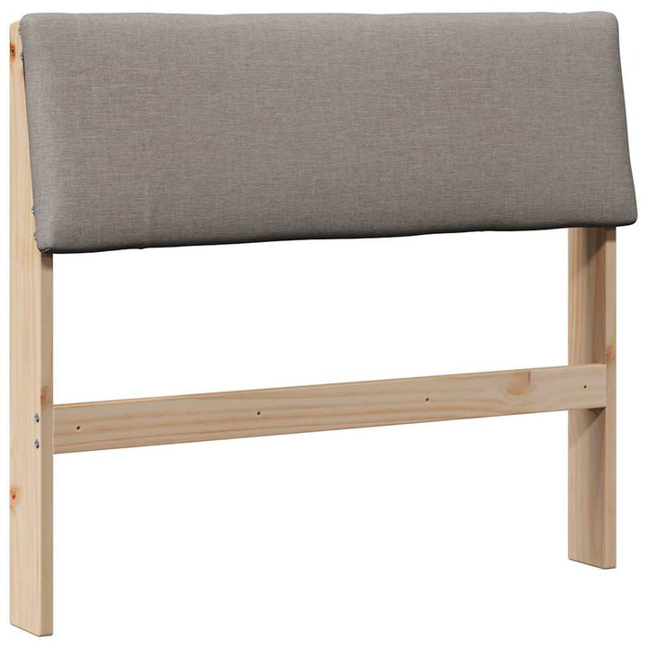 Polstret sengegavl Gråbrun 90 cm Massiv fyrretræ