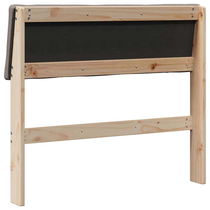 Polstret sengegavl Gråbrun 90 cm Massiv fyrretræ