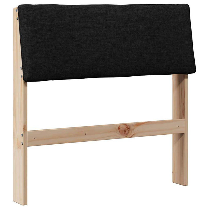 Polstret sengegavl Sort 80 cm Massiv fyrretræ