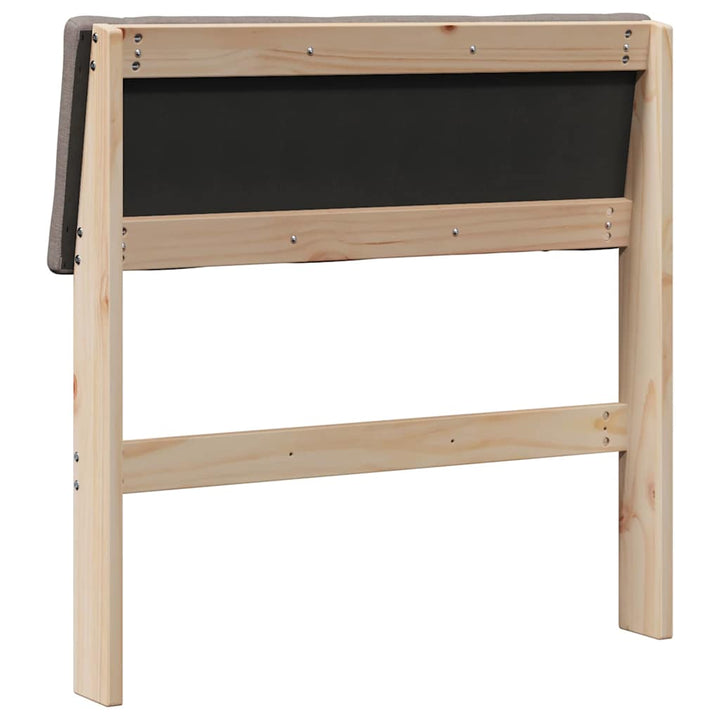 Polstret sengegavl Gråbrun 75 cm Massiv fyrretræ