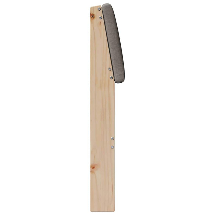 Polstret sengegavl Gråbrun 75 cm Massiv fyrretræ