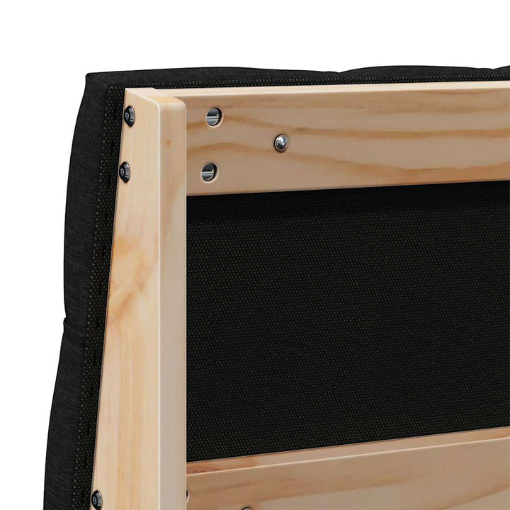 Polstret sengegavl Sort 140 cm Massiv fyrretræ