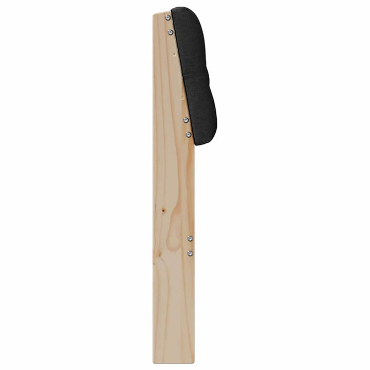 Polstret sengegavl Sort 140 cm Massiv fyrretræ