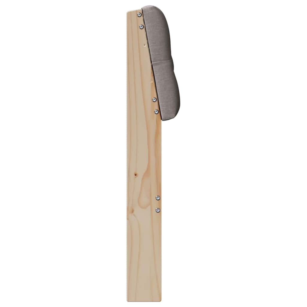 Polstret sengegavl Gråbrun 120 cm Massiv fyrretræ