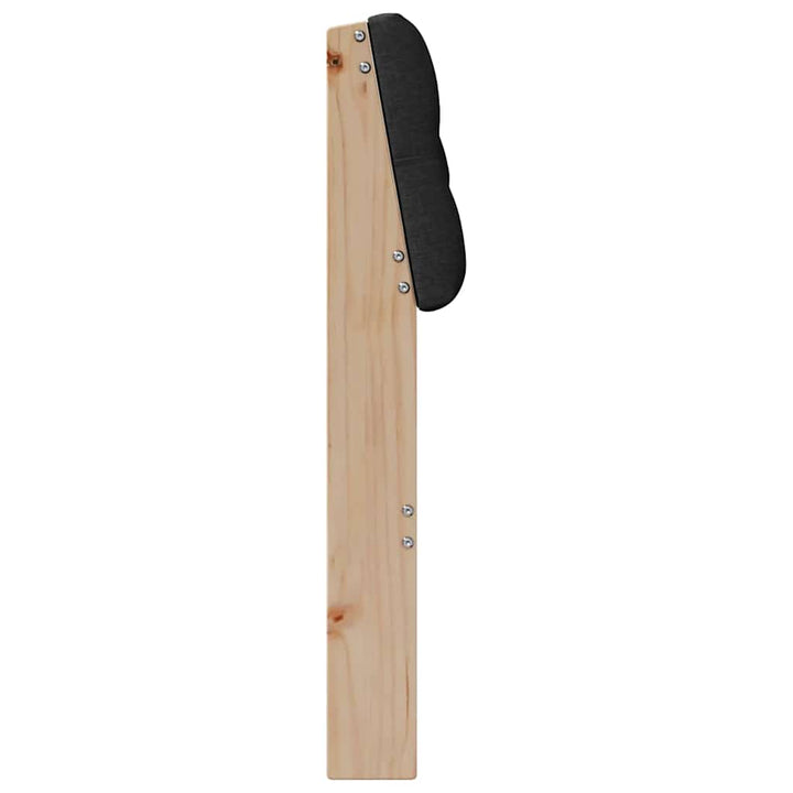Polstret sengegavl Sort 90 cm Massiv fyrretræ