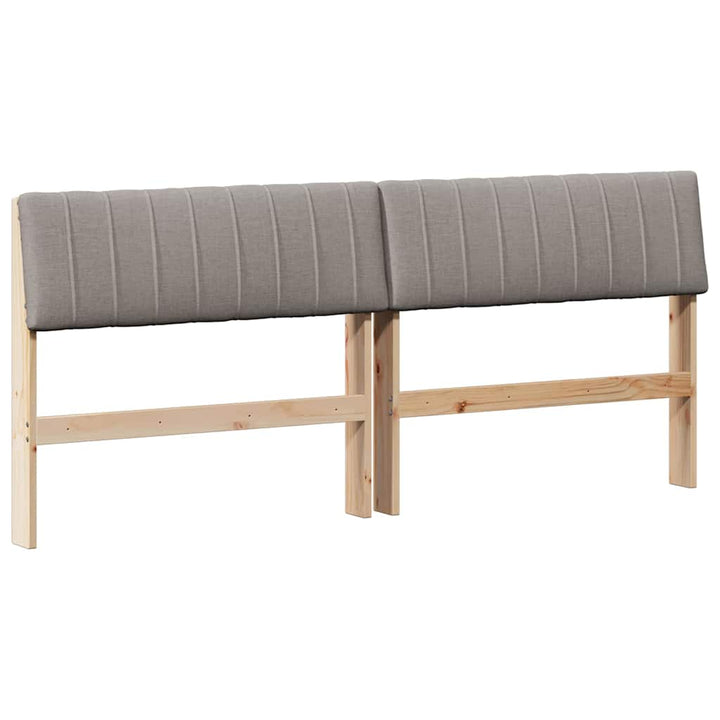Polstret sengegavl Gråbrun 180 cm Massiv fyrretræ