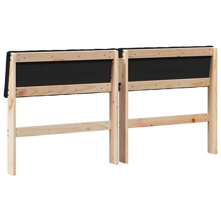 Polstret sengegavl Sort 150 cm Massiv fyrretræ