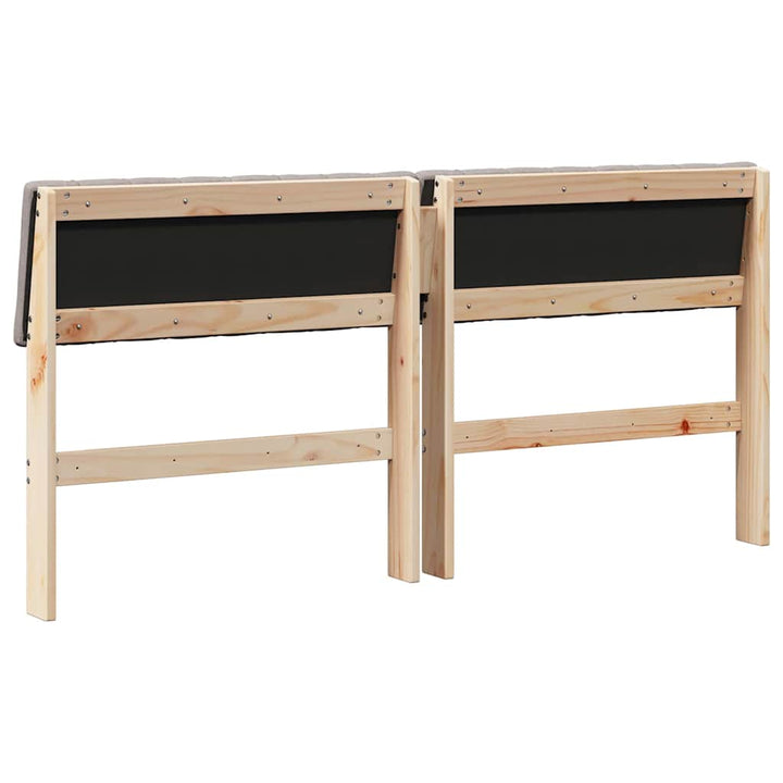 Polstret sengegavl Gråbrun 150 cm Massiv fyrretræ