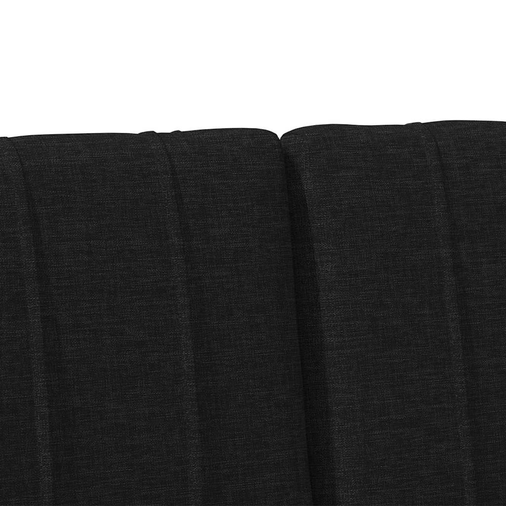 Polstret sengegavl Sort 135 cm Massiv fyrretræ