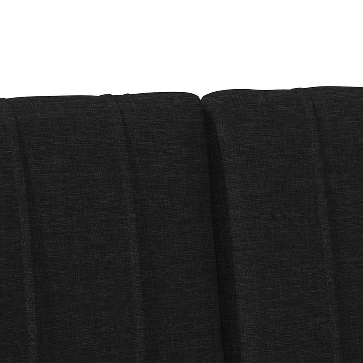 Polstret sengegavl Sort 135 cm Massiv fyrretræ