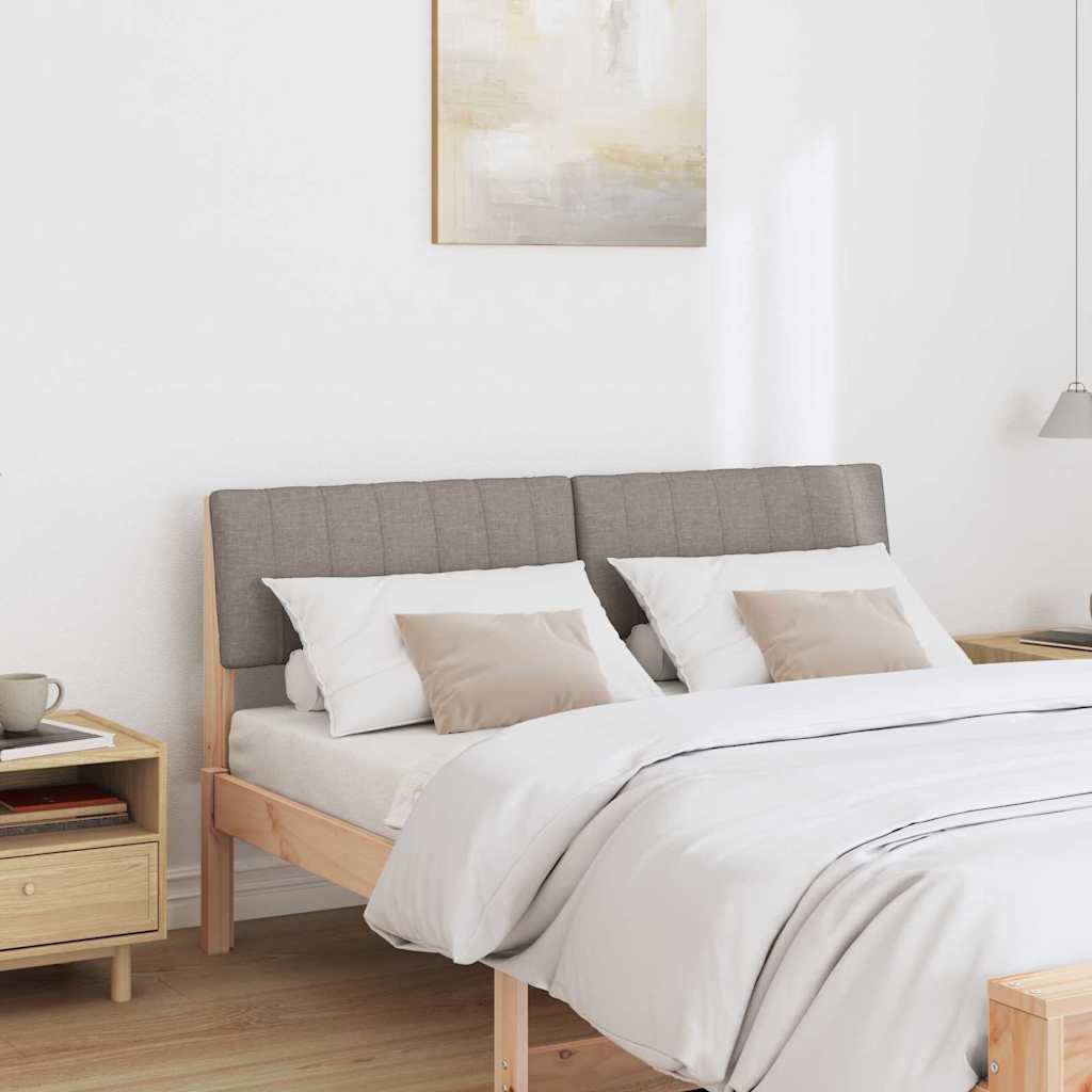 Polstret sengegavl Gråbrun 135 cm Massiv fyrretræ