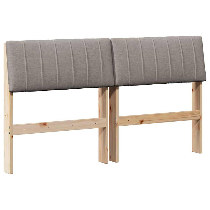 Polstret sengegavl Gråbrun 135 cm Massiv fyrretræ