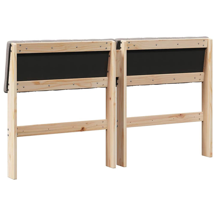 Polstret sengegavl Gråbrun 135 cm Massiv fyrretræ