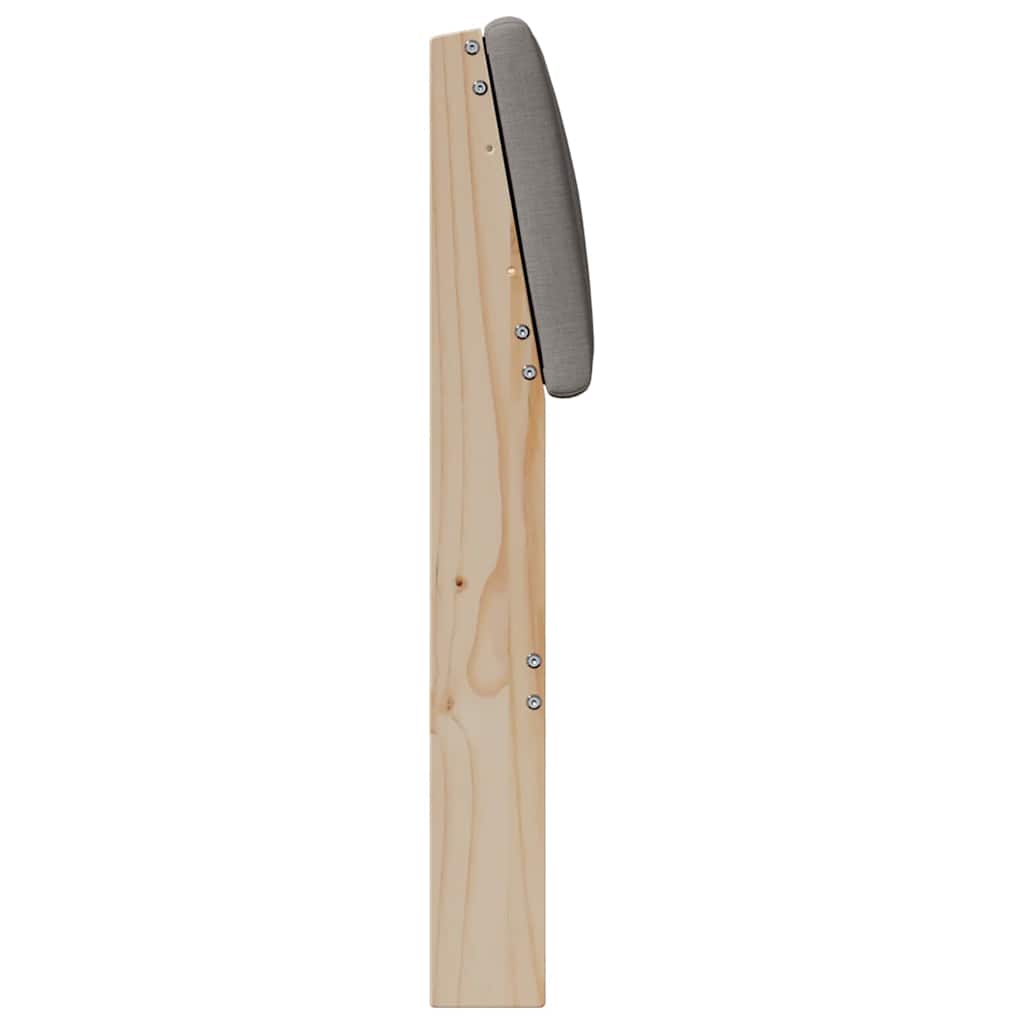 Polstret sengegavl Gråbrun 135 cm Massiv fyrretræ