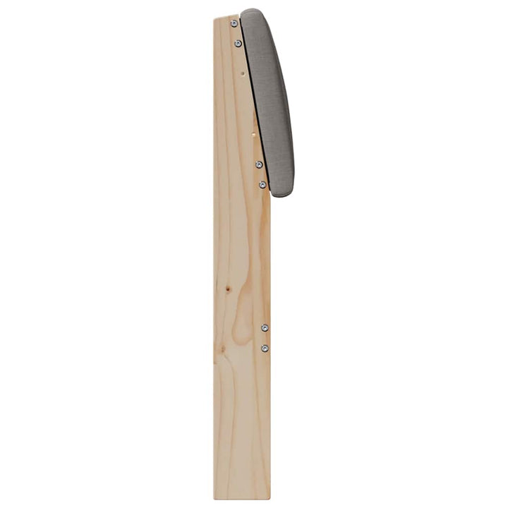 Polstret sengegavl Gråbrun 135 cm Massiv fyrretræ