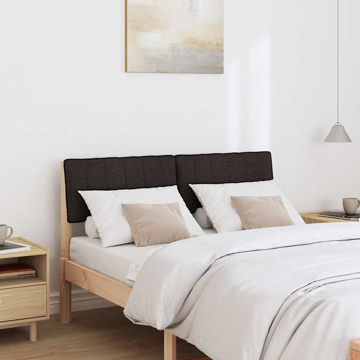 Polstret sengegavl Sort 120 cm Massiv fyrretræ