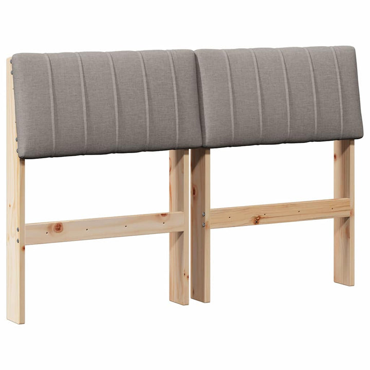 Polstret sengegavl Gråbrun 120 cm Massiv fyrretræ