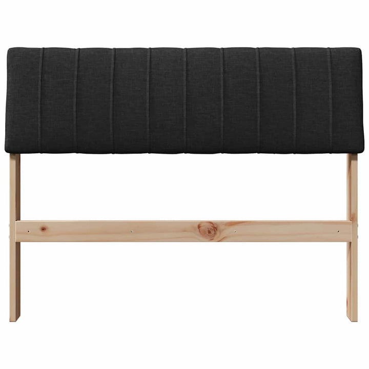 Polstret sengegavl Sort 100 cm Massiv fyrretræ