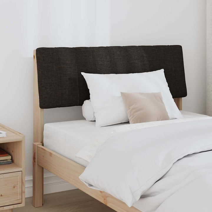 Polstret sengegavl Sort 90 cm Massiv fyrretræ