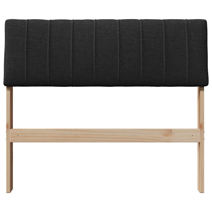 Polstret sengegavl Sort 90 cm Massiv fyrretræ