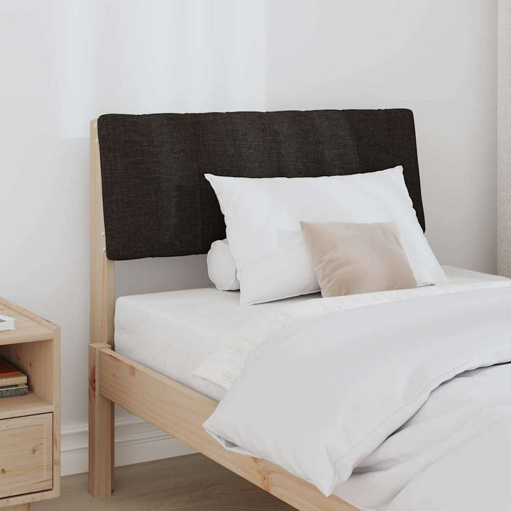 Polstret sengegavl Sort 75 cm Massiv fyrretræ