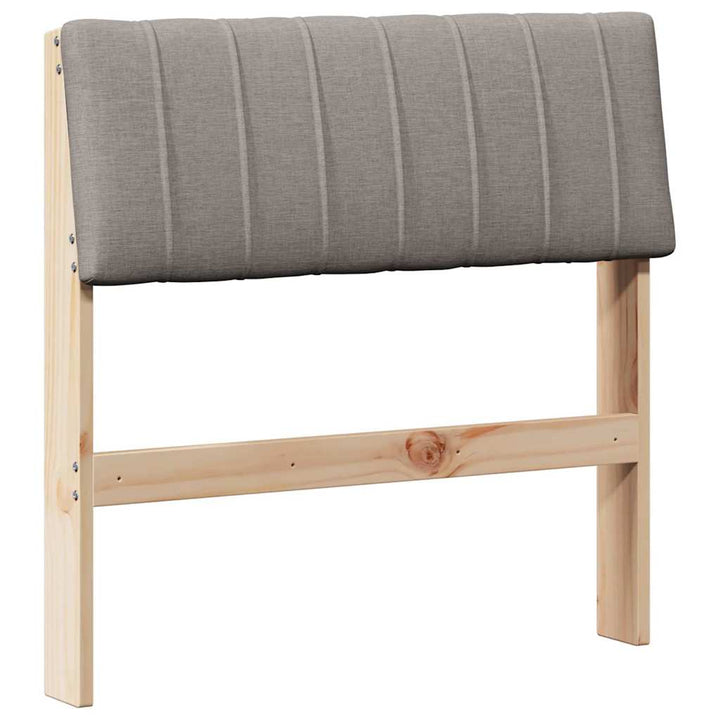 Polstret sengegavl Gråbrun 75 cm Massiv fyrretræ