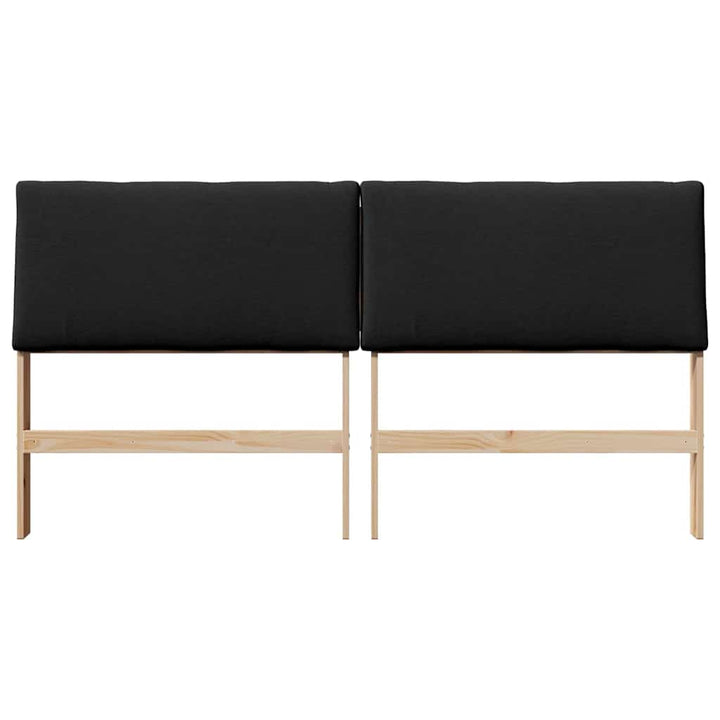 Polstret sengegavl Sort 180 cm Massiv fyrretræ