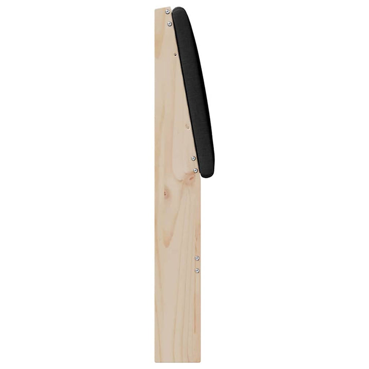 Polstret sengegavl Sort 160 cm Massiv fyrretræ