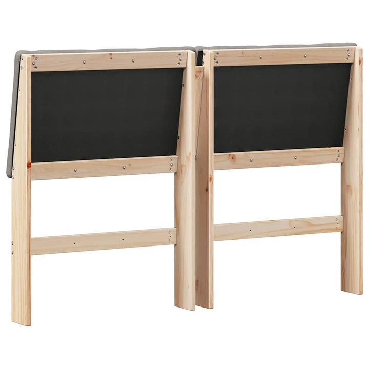 Polstret sengegavl Gråbrun 160 cm Massiv fyrretræ
