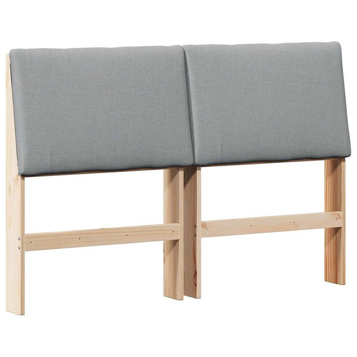 Polstret sengegavl Lysegrå 150 cm Massiv fyrretræ