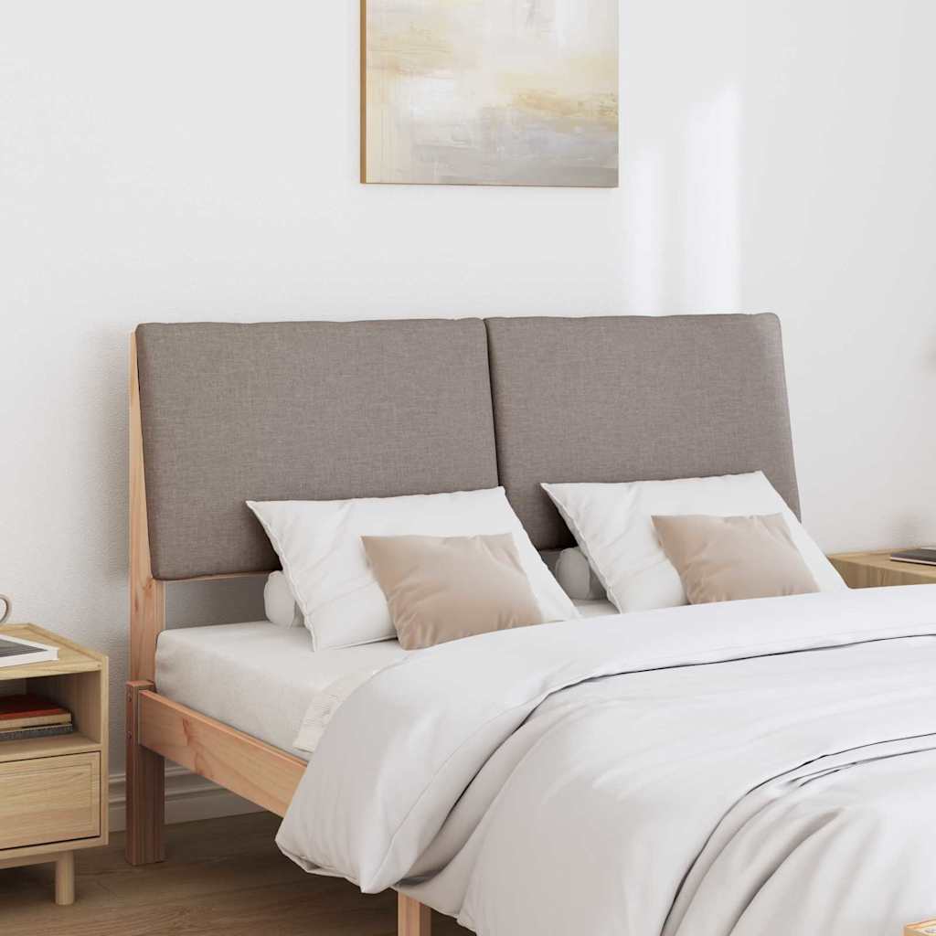 Polstret sengegavl Gråbrun 140 cm Massiv fyrretræ