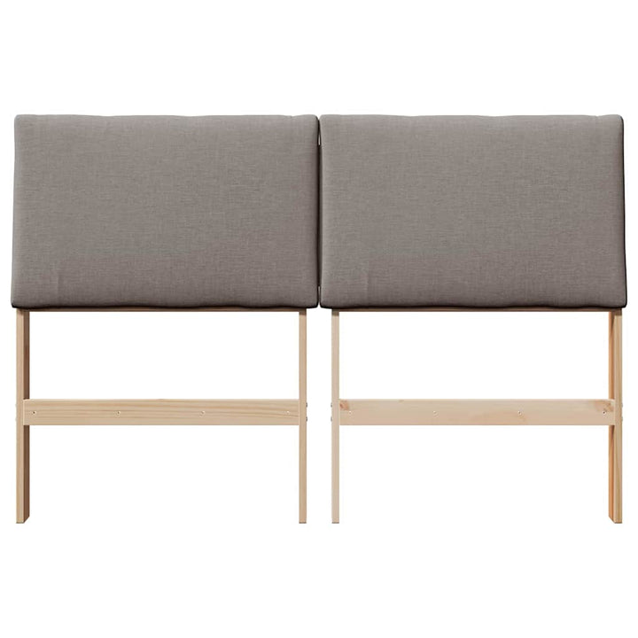 Polstret sengegavl Gråbrun 140 cm Massiv fyrretræ