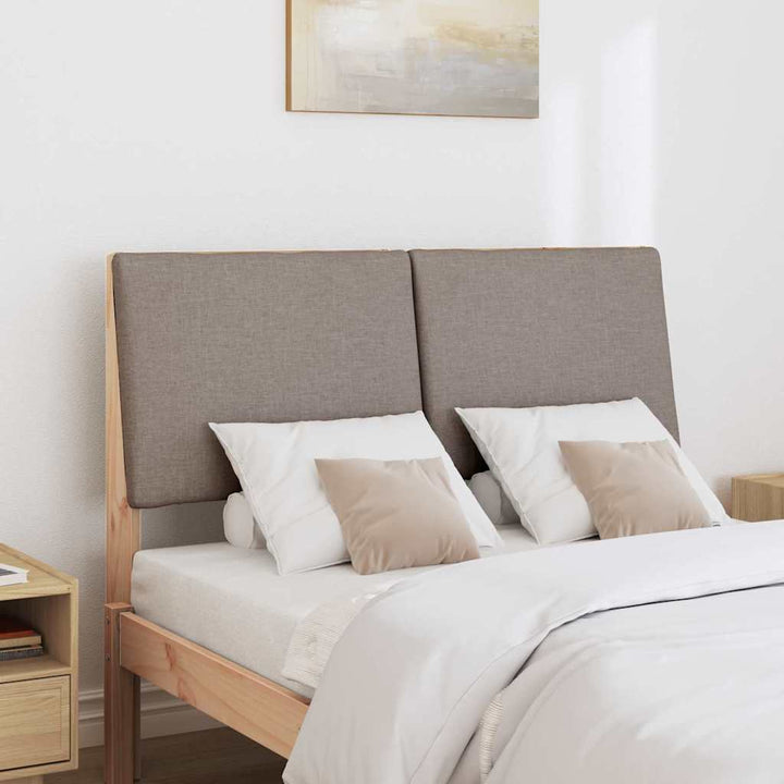 Polstret sengegavl Gråbrun 120 cm Massiv fyrretræ