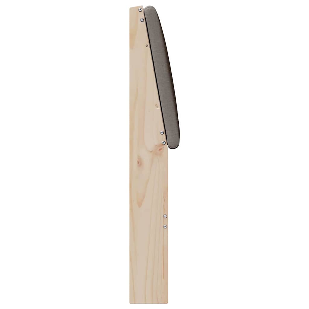 Polstret sengegavl Gråbrun 120 cm Massiv fyrretræ