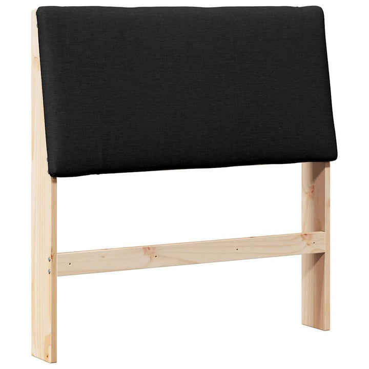 Polstret sengegavl Sort 90 cm Massiv fyrretræ