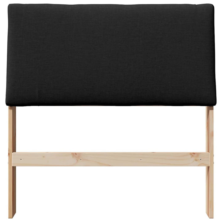 Polstret sengegavl Sort 90 cm Massiv fyrretræ