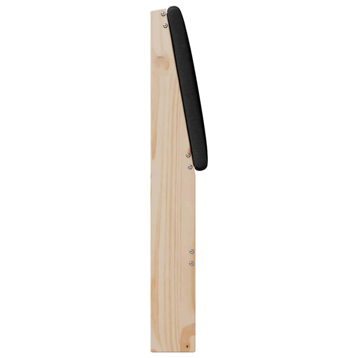 Polstret sengegavl Sort 90 cm Massiv fyrretræ