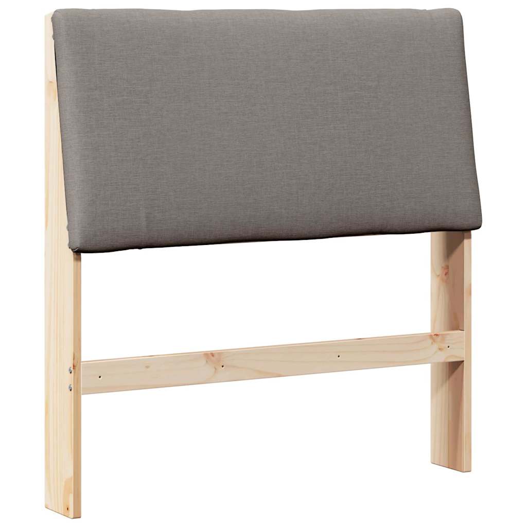 Polstret sengegavl Gråbrun 90 cm Massiv fyrretræ