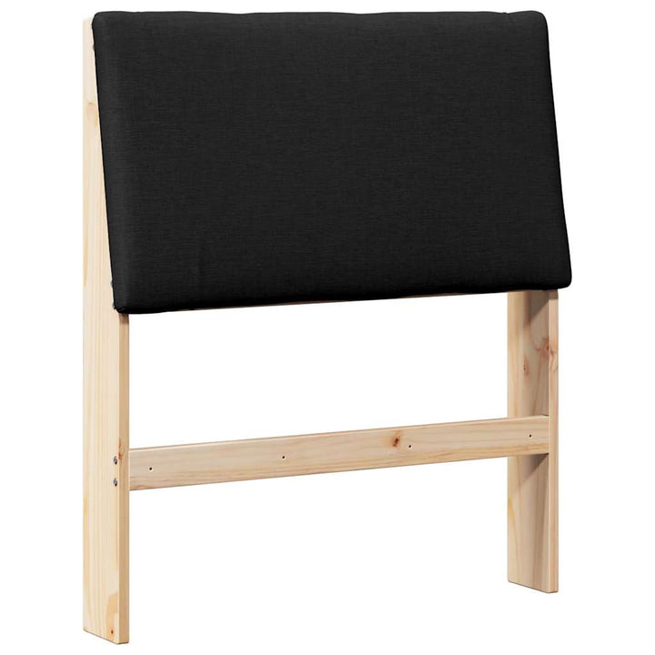 Polstret sengegavl Sort 80 cm Massiv fyrretræ