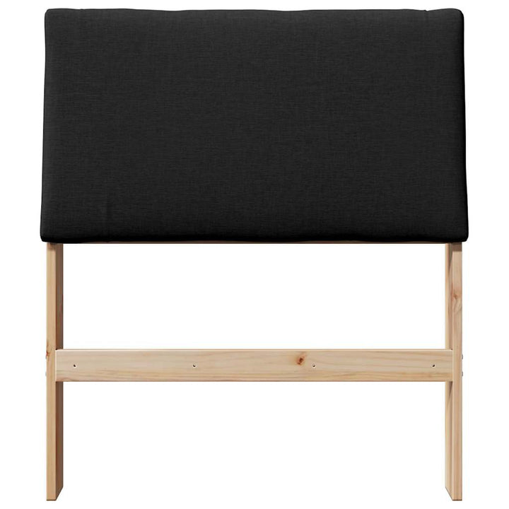 Polstret sengegavl Sort 75 cm Massiv fyrretræ