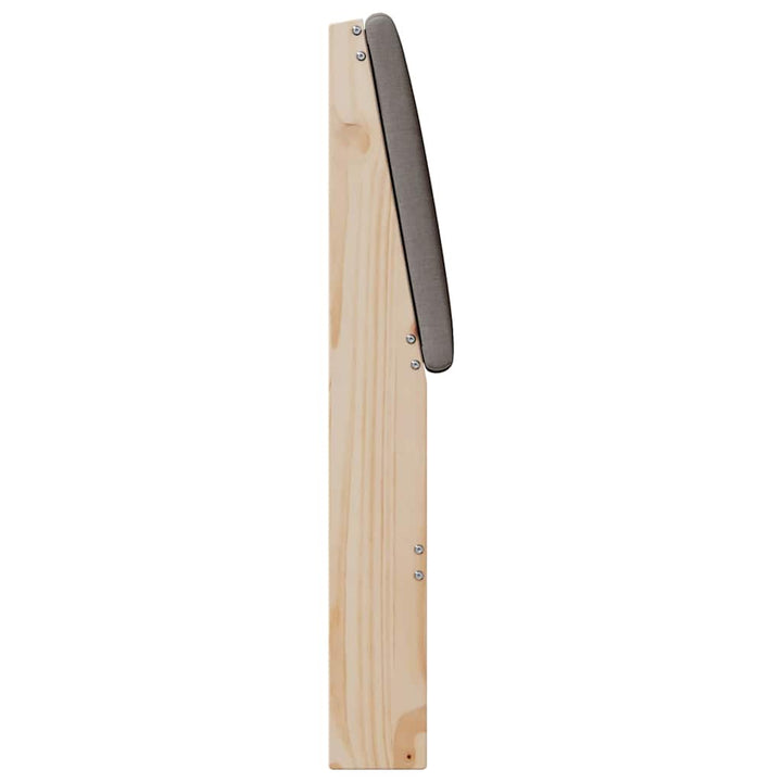 Polstret sengegavl Gråbrun 75 cm Massiv fyrretræ