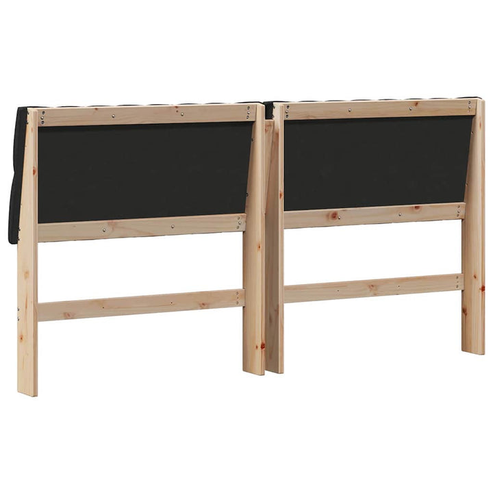 Polstret sengegavl Sort 180 cm Massiv fyrretræ