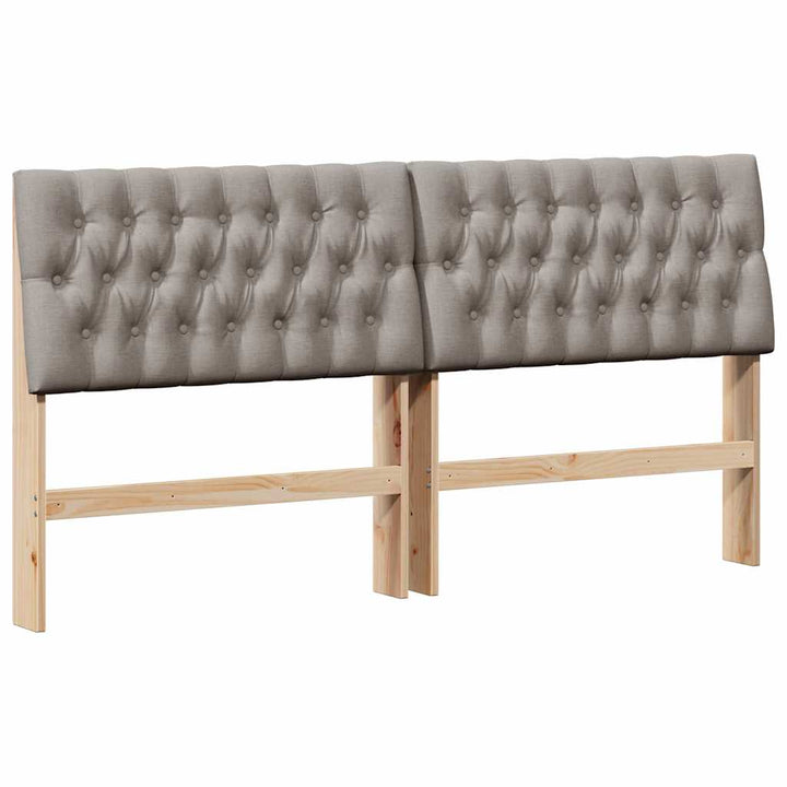 Polstret sengegavl Gråbrun 180 cm Massiv fyrretræ