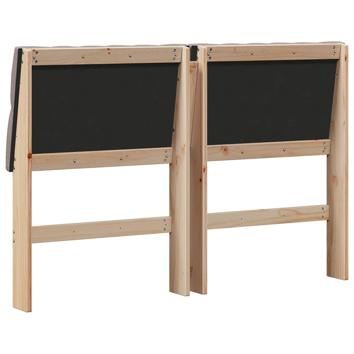 Polstret sengegavl Gråbrun 160 cm Massiv fyrretræ
