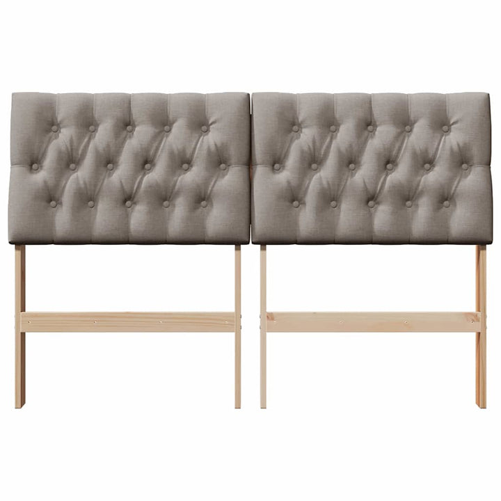 Polstret sengegavl Gråbrun 160 cm Massiv fyrretræ