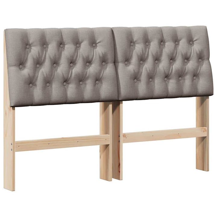 Polstret sengegavl Gråbrun 150 cm Massiv fyrretræ